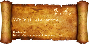 Ványi Alexandra névjegykártya