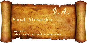 Ványi Alexandra névjegykártya