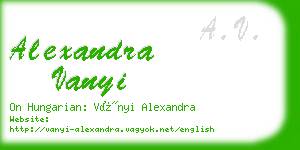 alexandra vanyi business card
